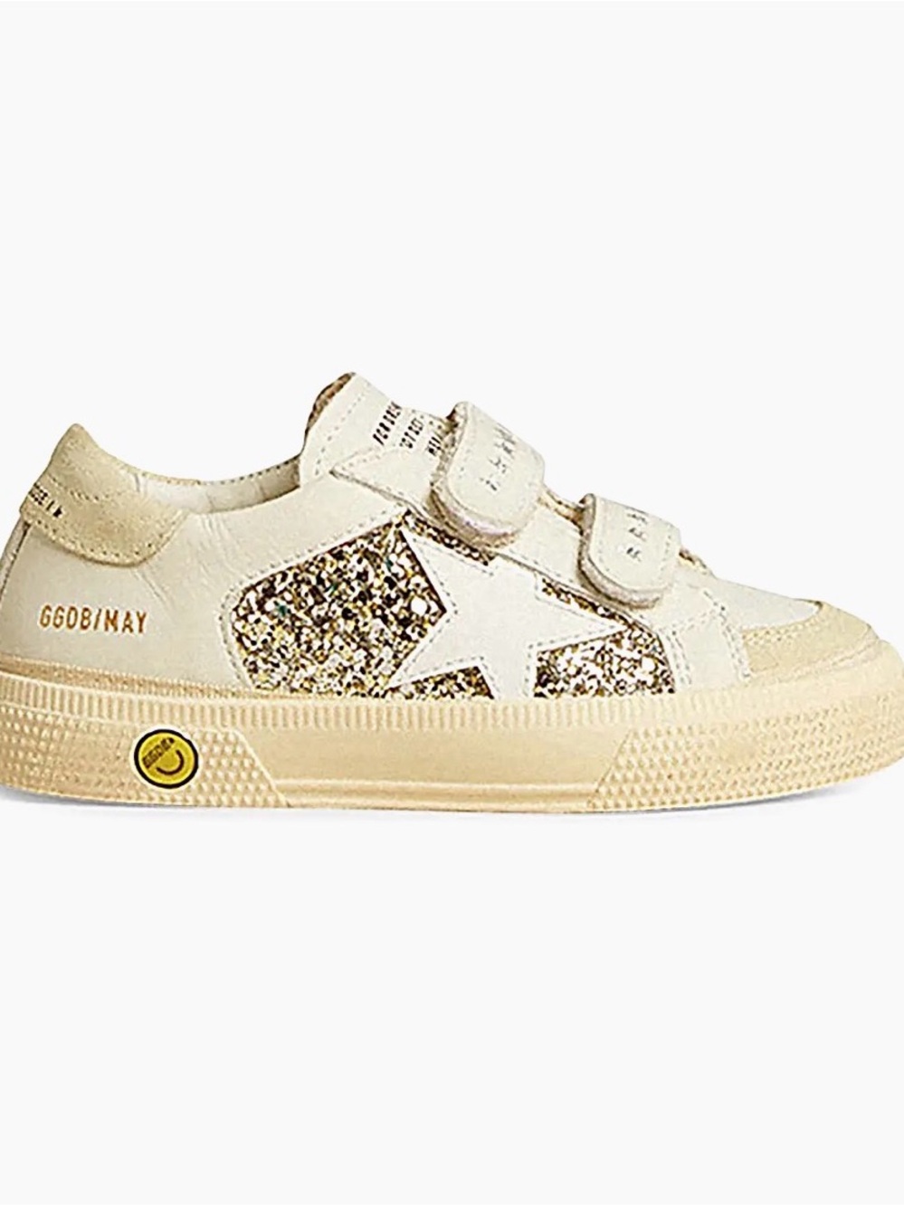 Golden Goose Kids Cream Glitter Star Velcro Sneakers